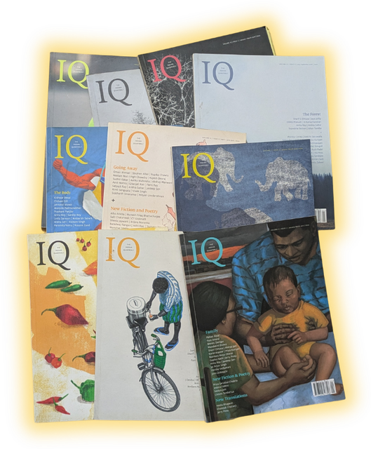 A fanned stack of Indian Quarterly issue covers